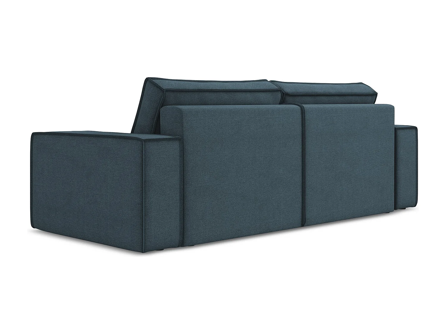 Canapé 3 places convertible en tissu texturé - jeans - KIMO