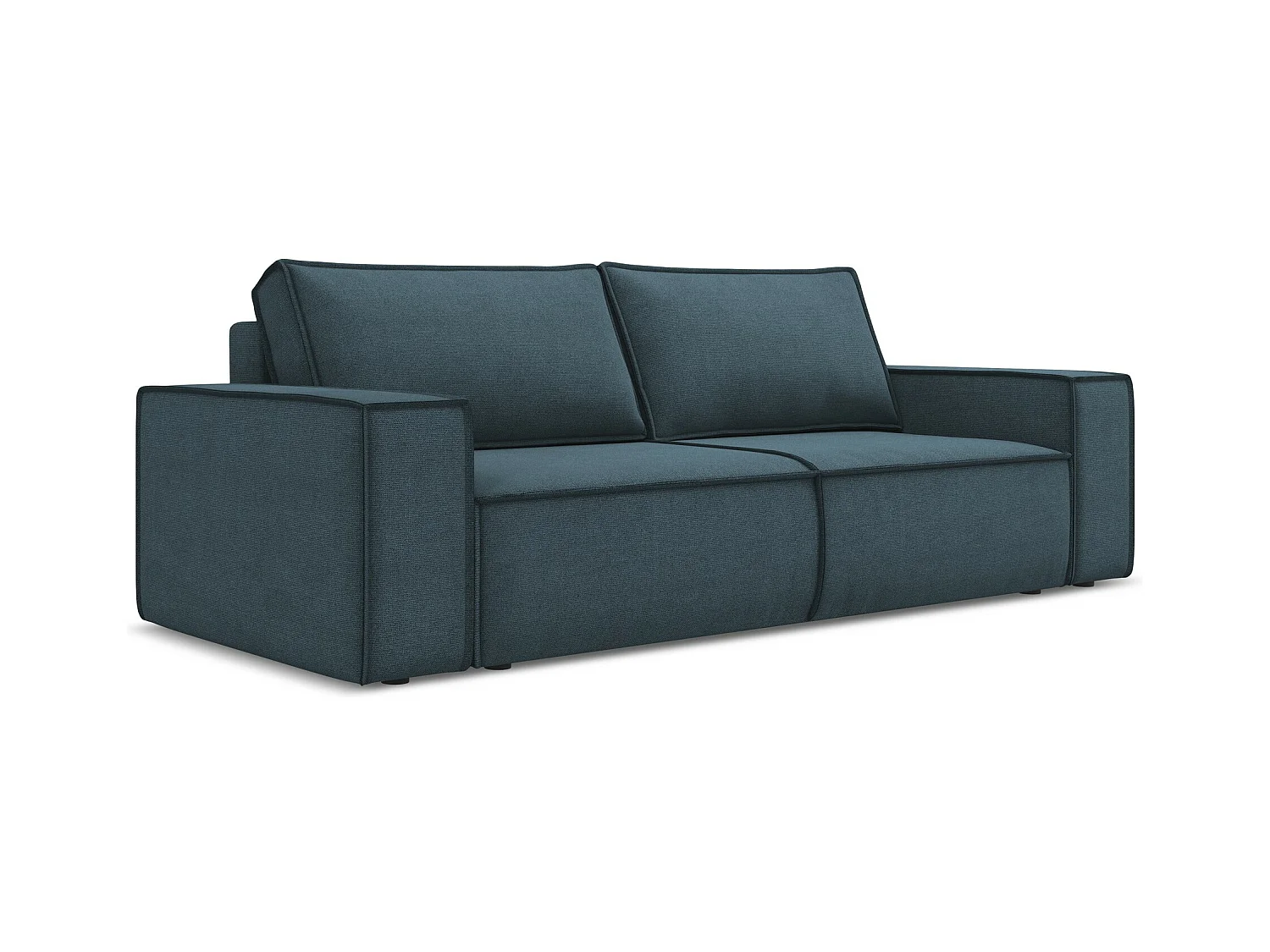3-Sitzer Sofa mit Schlaffunktion - - Strukturstoff - Jeans - KIMO