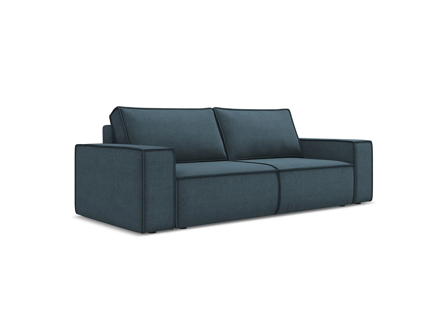 Canapé 3 places convertible en tissu texturé - jeans - LIVORNO