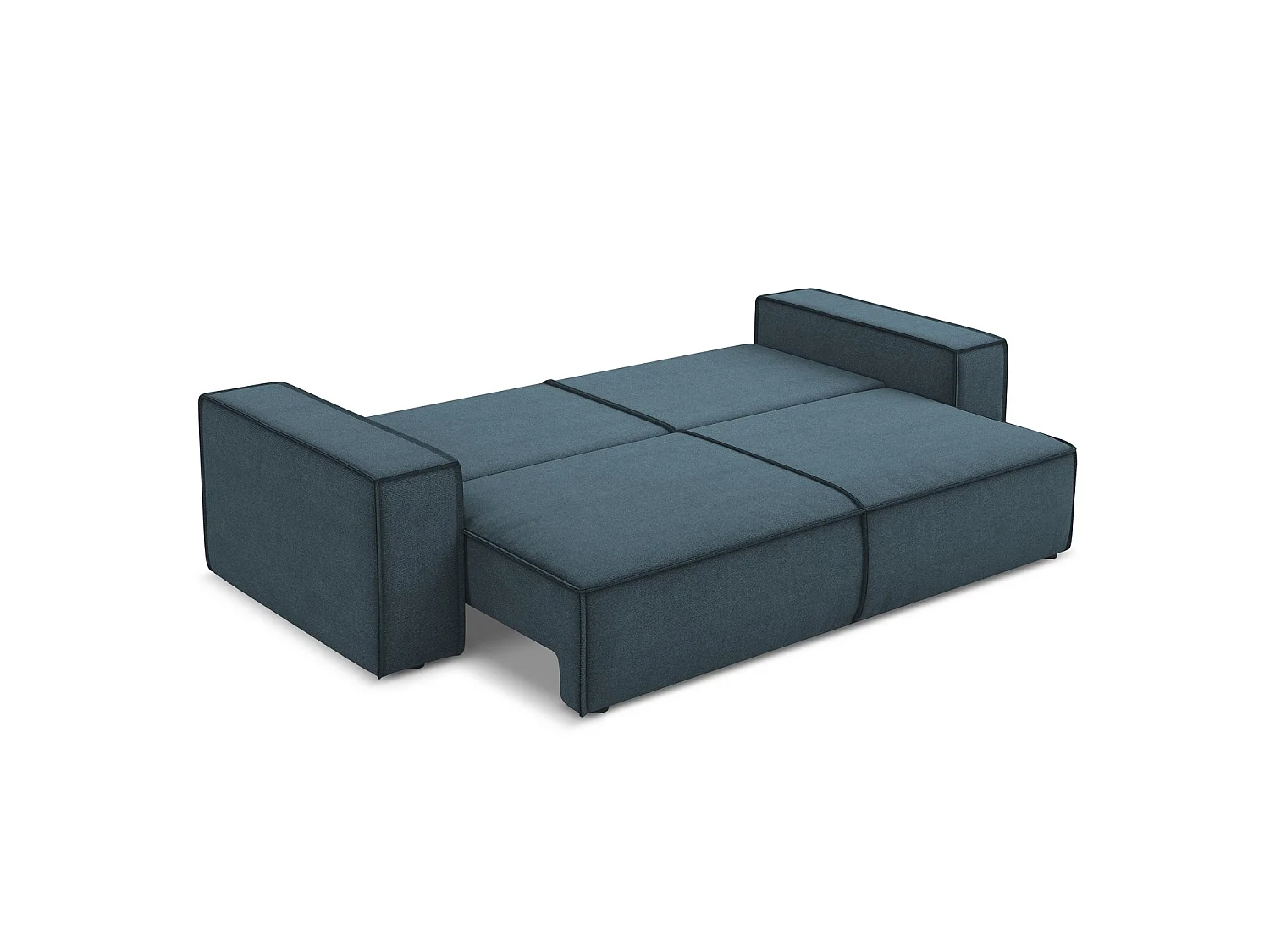 Canapé 3 places convertible en tissu texturé - jeans - LIVORNO