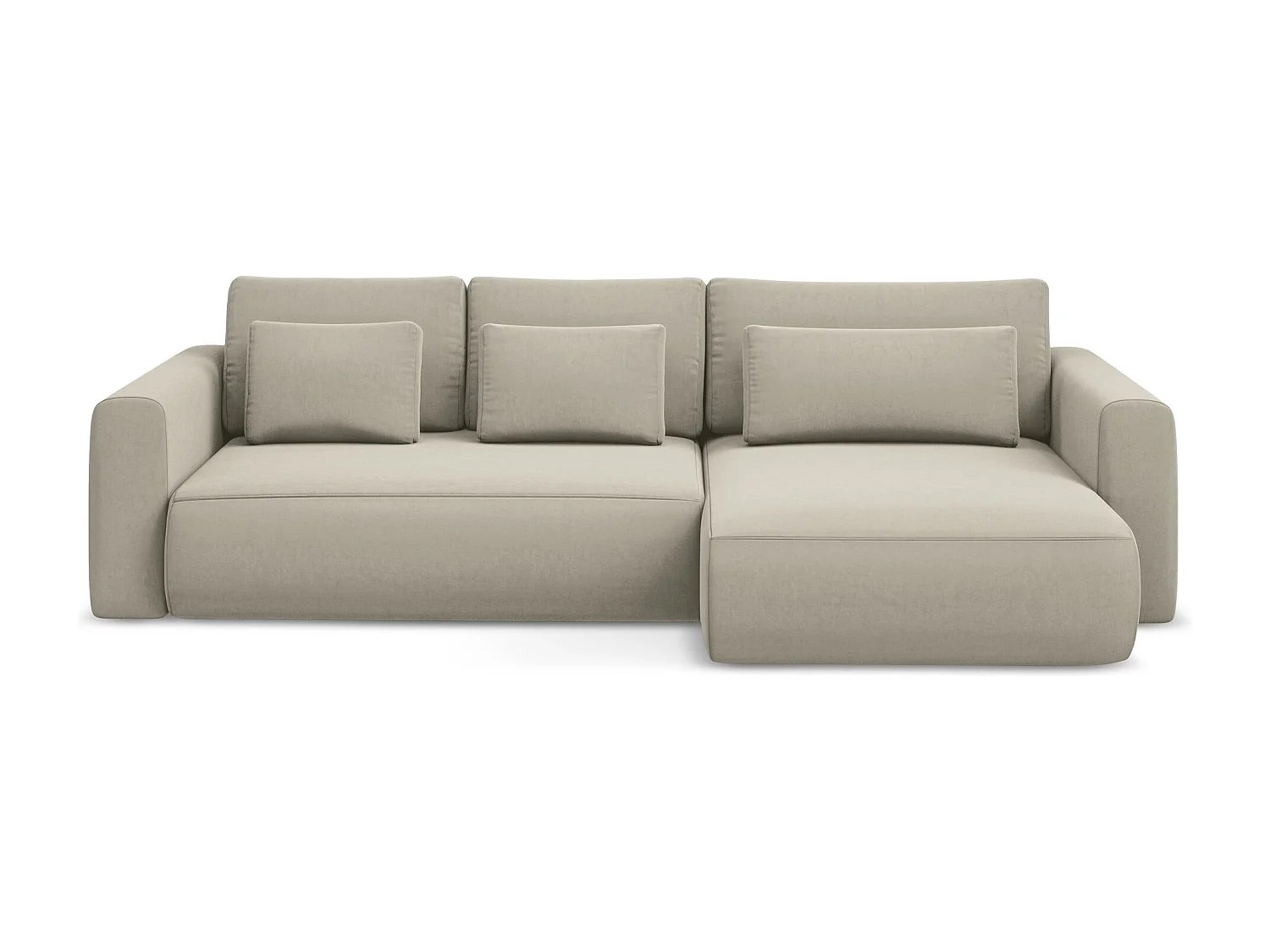 Ecksofa mit Schlaffunktion - Ecke Rechts - Samt - Perle - KAPUA