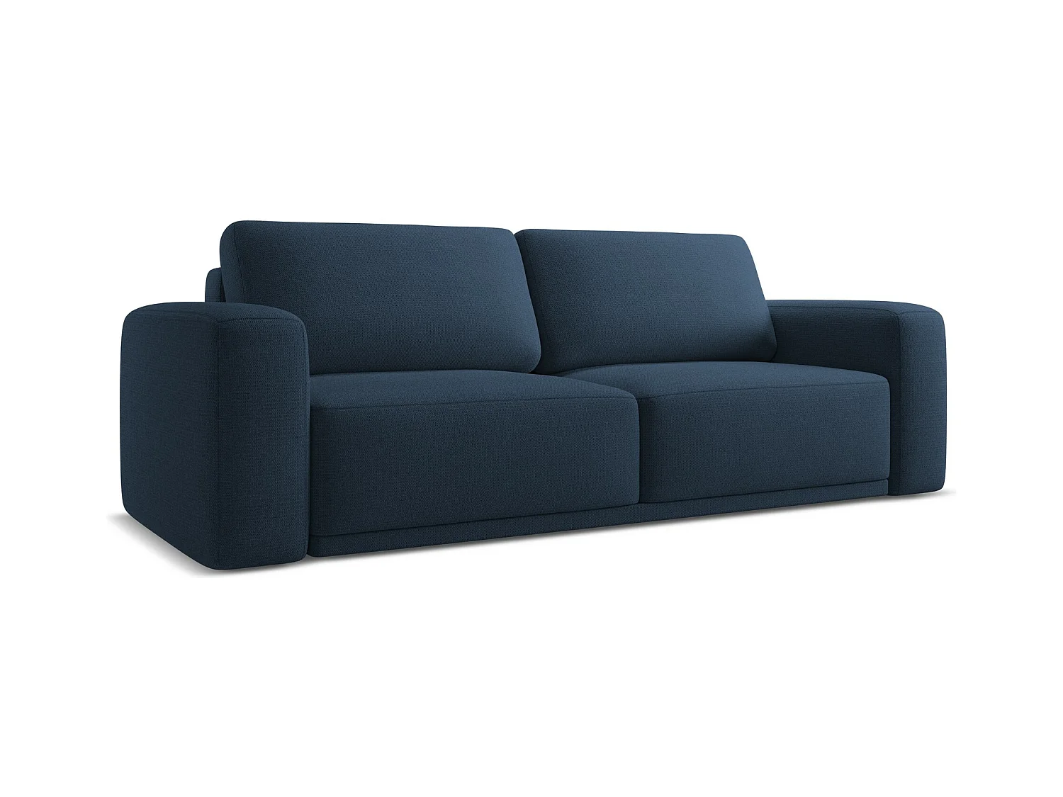 Canapé 3 places convertible en tissu chenille - bleu royal - KAILA