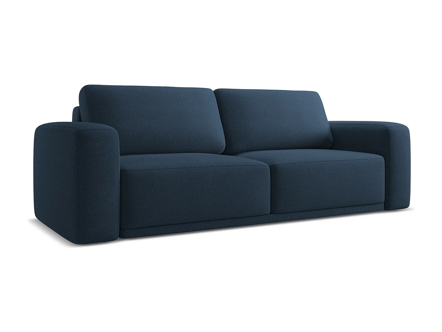 Canapé 3 places convertible en tissu chenille - bleu royal - KAILA