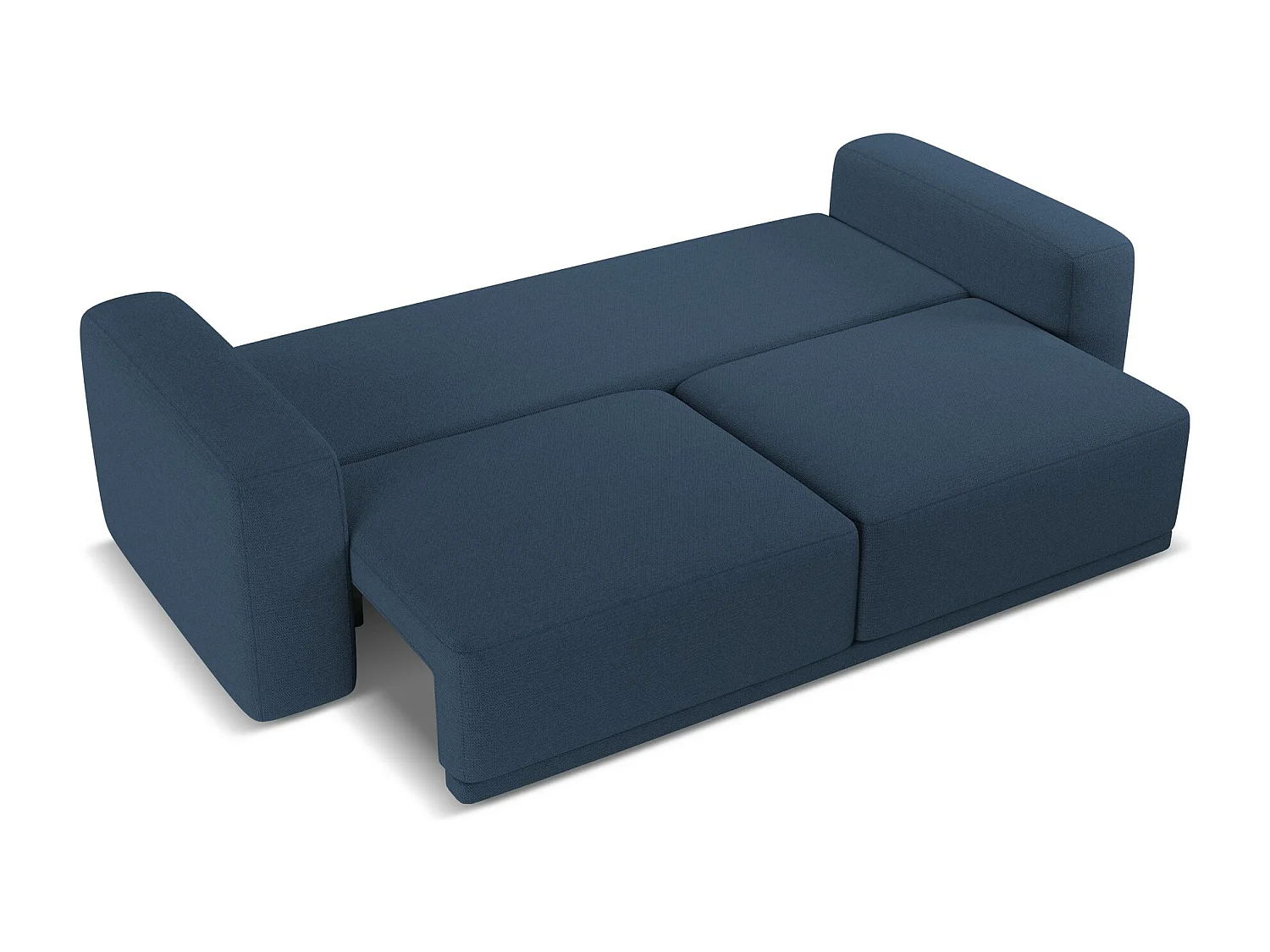 Canapé 3 places convertible en tissu chenille - bleu royal - KAILA