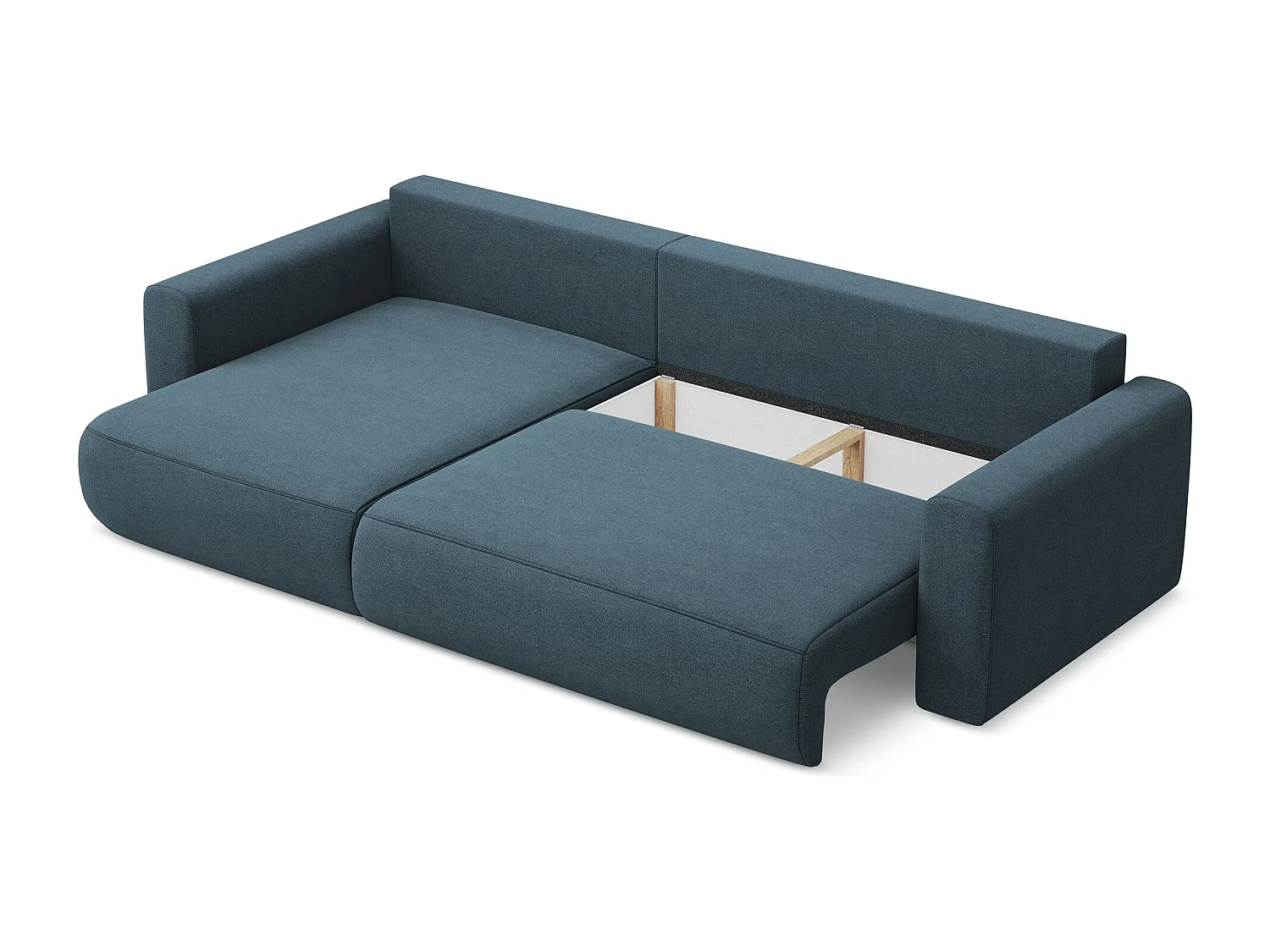 Hoekslaapbank links van jeans textuurstof - KAPUA