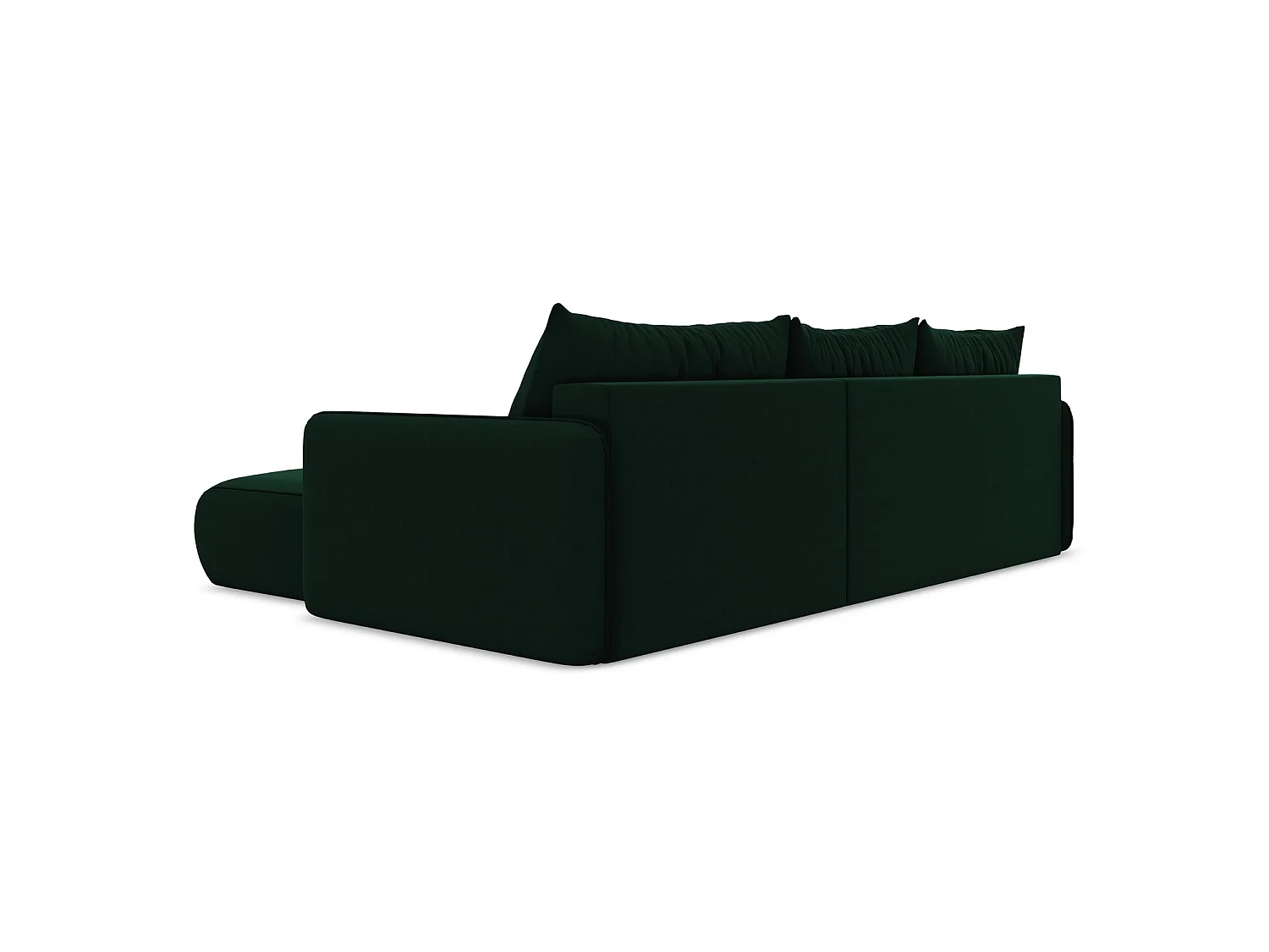 Canapé d'angle droit convertible en velours - bouteille verte - PALERMO