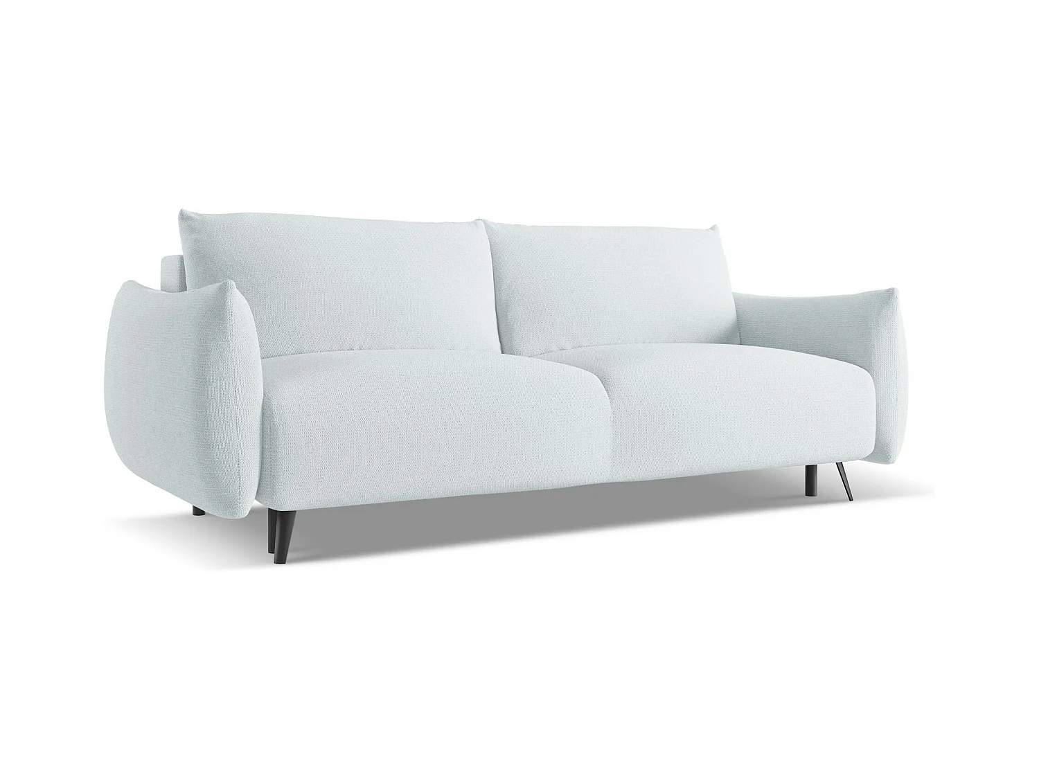 Canapé 3 places convertible en tissu chenille - bleu clair - MALIE