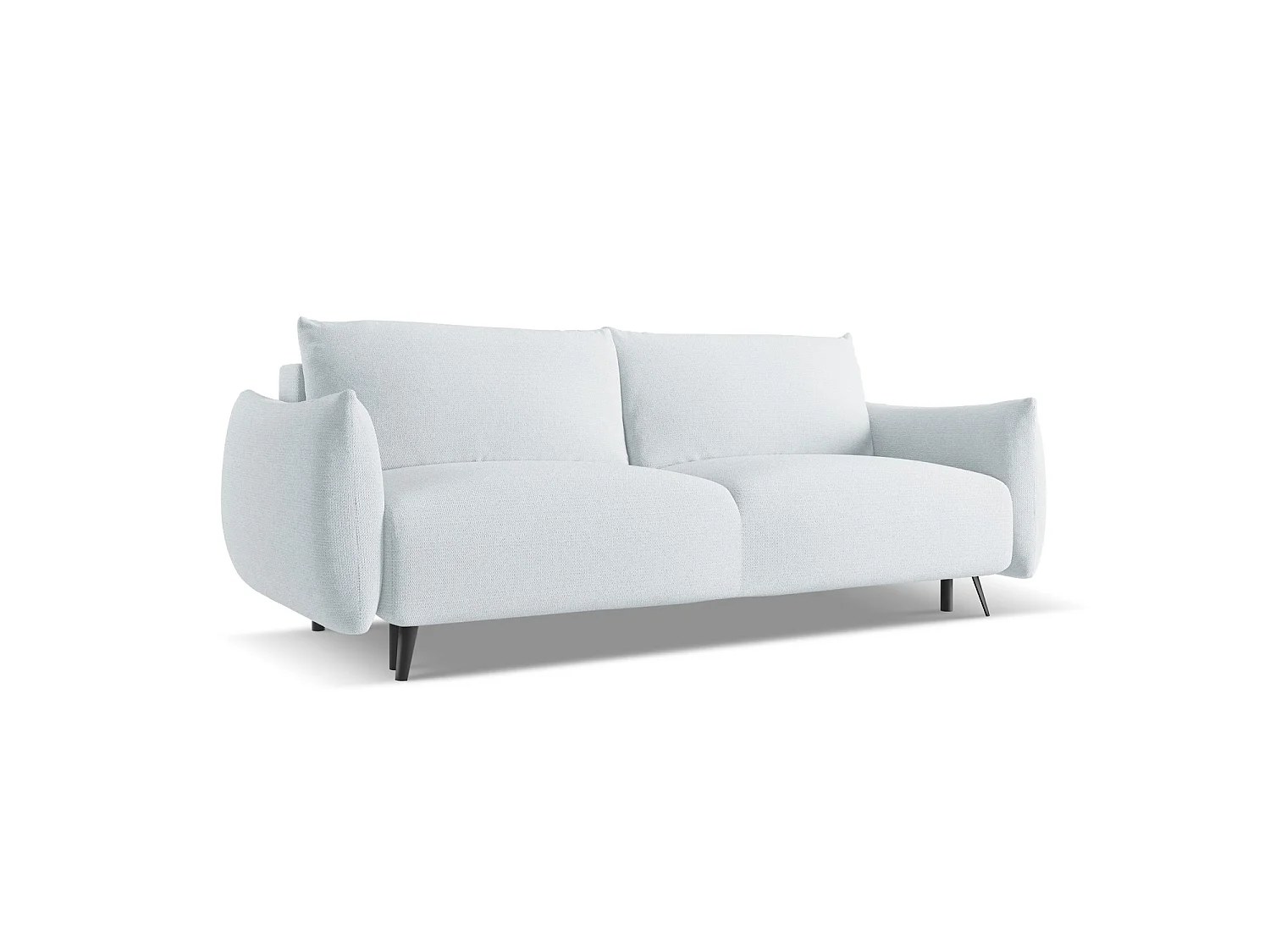 Canapé 3 places convertible en tissu chenille - bleu clair - GENOVA