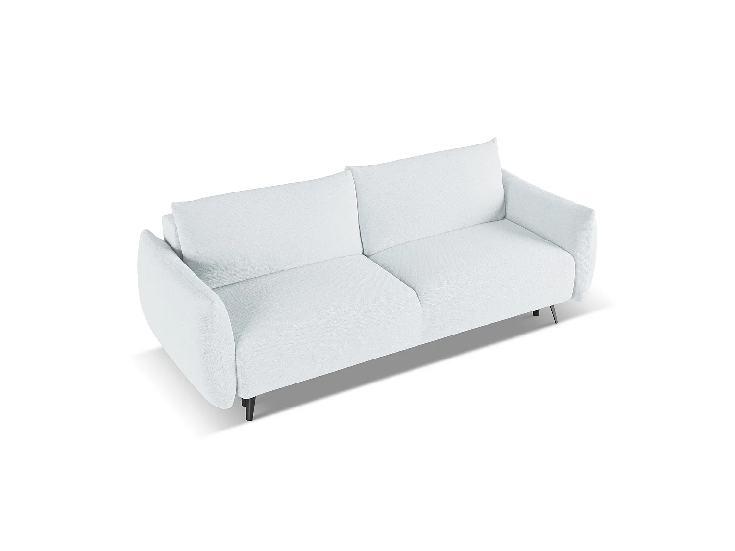 Canapé 3 places convertible en tissu chenille - bleu clair - GENOVA