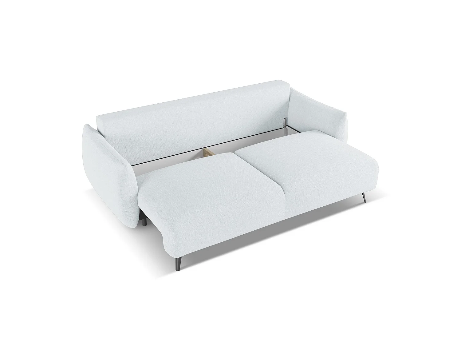 Canapé 3 places convertible en tissu chenille - bleu clair - GENOVA