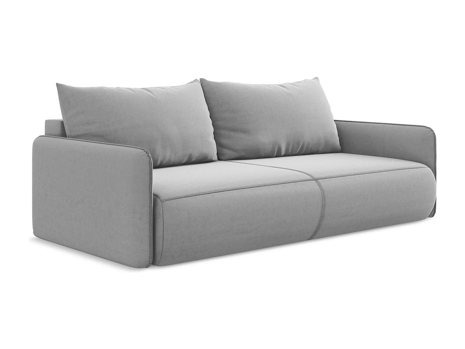 3-Sitzer Sofa mit Schlaffunktion - - Samt - Grau - NANEA