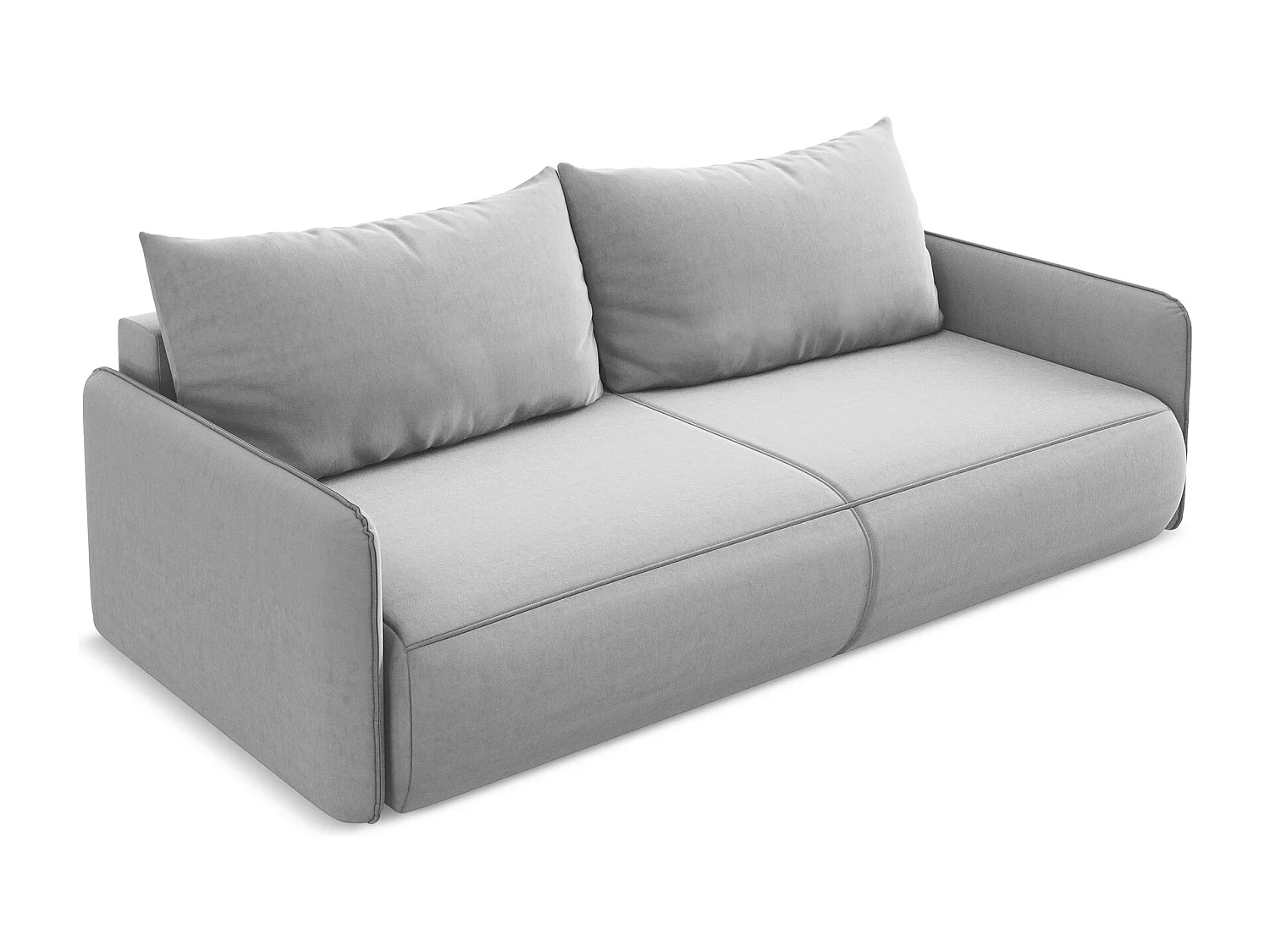 3-Sitzer Sofa mit Schlaffunktion - - Samt - Grau - NANEA