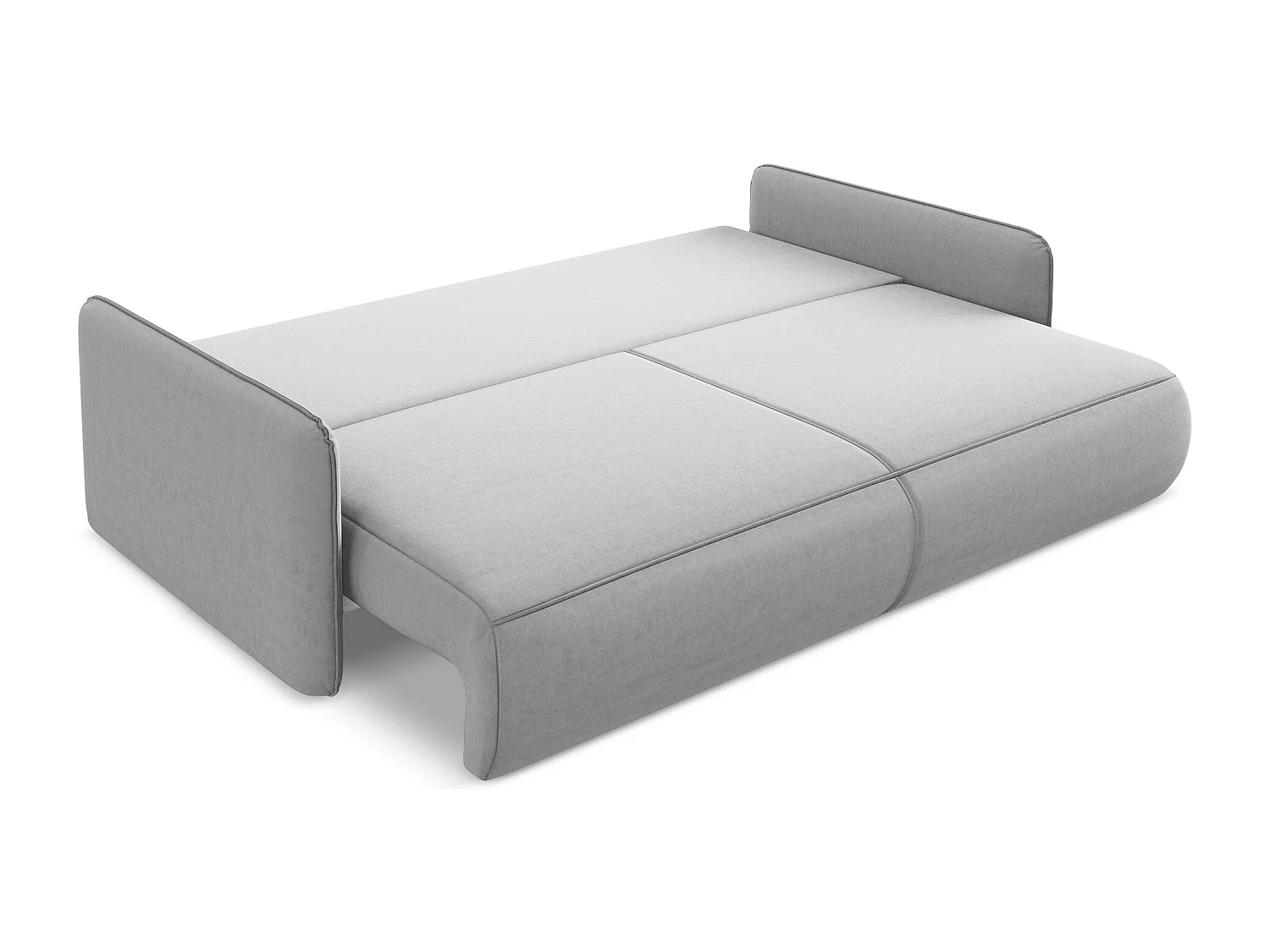 3-Sitzer Sofa mit Schlaffunktion - - Samt - Grau - NANEA