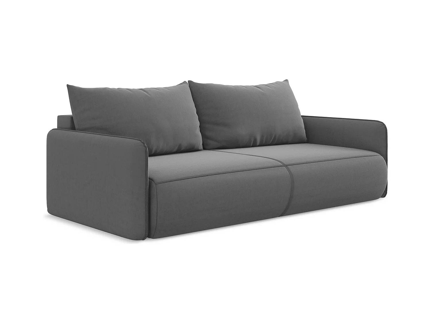Canapé 3 places convertible en velours - gris - NANEA