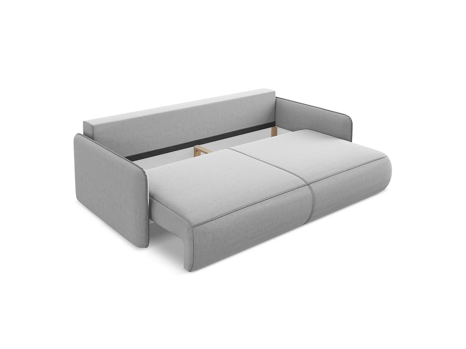 Canapé 3 places convertible en velours - gris - PALERMO