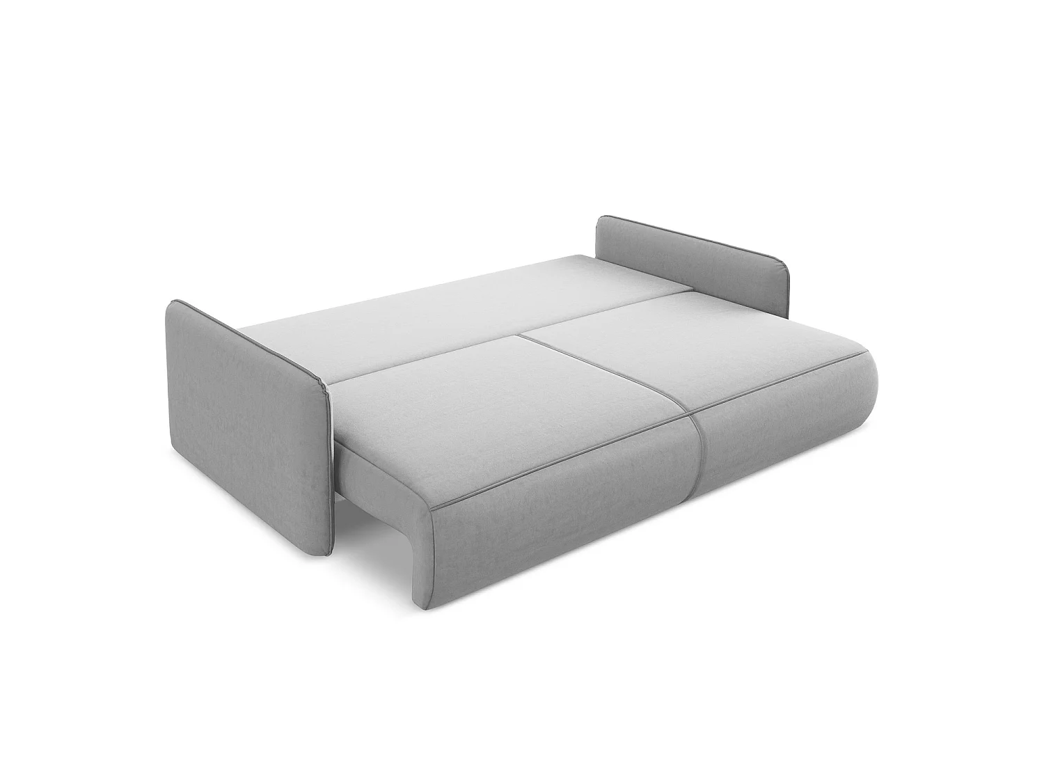 Canapé 3 places convertible en velours - gris - PALERMO