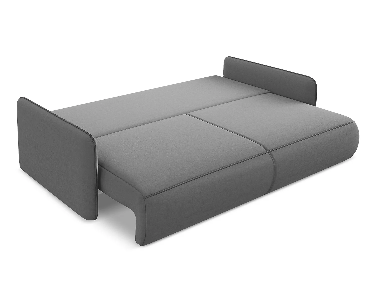 Canapé 3 places convertible en velours - gris - PALERMO