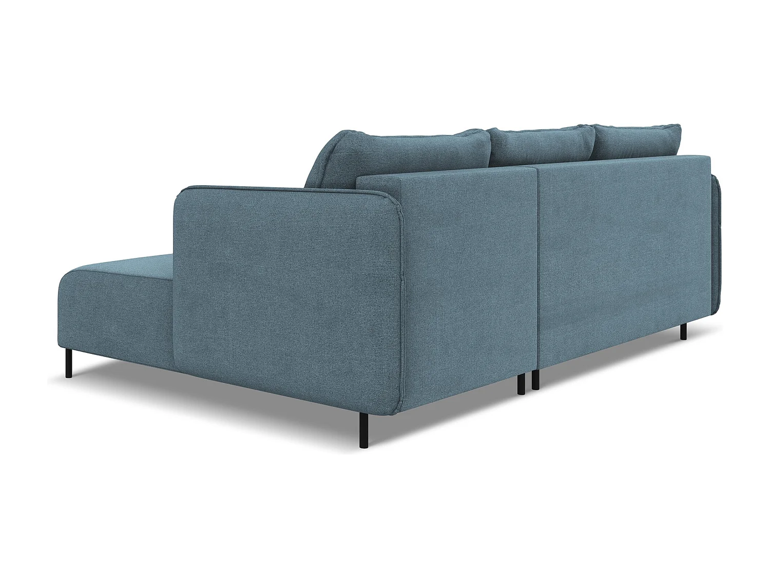 Ecksofa mit Schlaffunktion - Ecke Rechts - Strukturstoff - Hellblau - LUANA