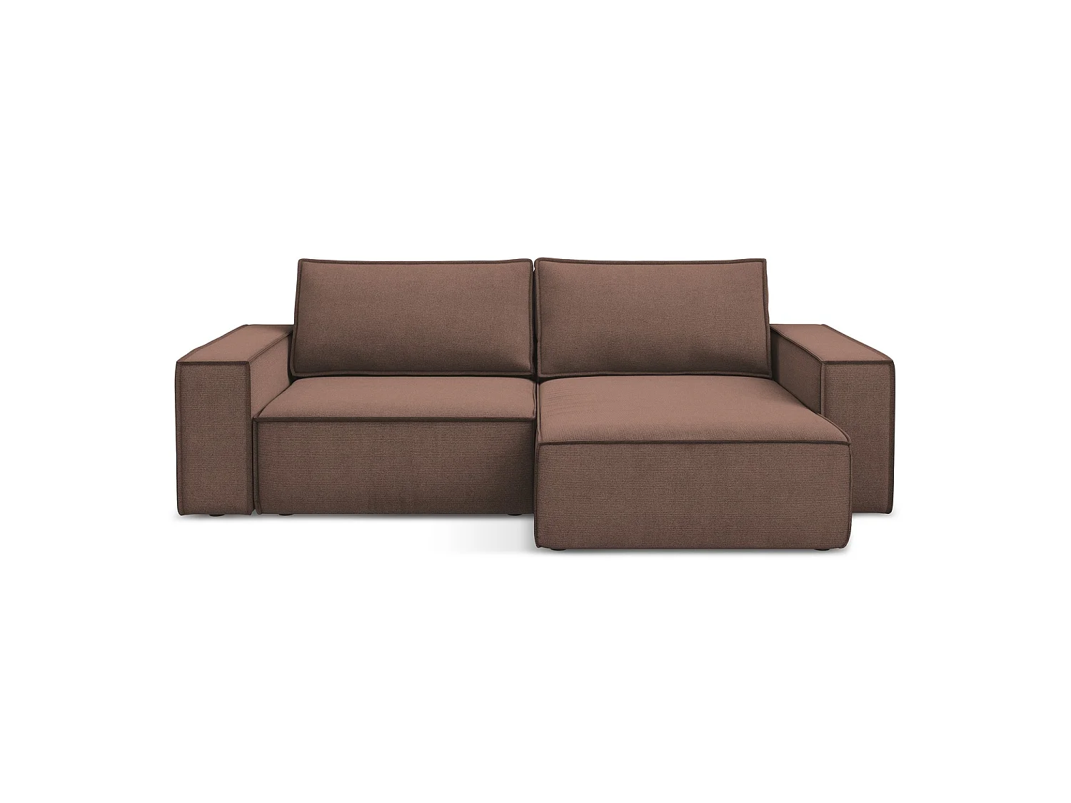 2-Sitzer Ecksofa mit Schlaffunktion - Ecke Rechts - Strukturstoff - Puderrosa - LIVORNO