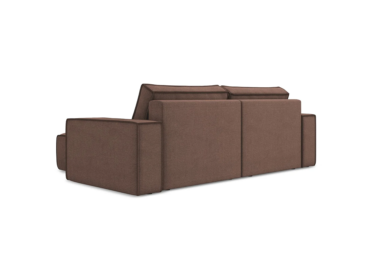 2-Sitzer Ecksofa mit Schlaffunktion - Ecke Rechts - Strukturstoff - Puderrosa - LIVORNO