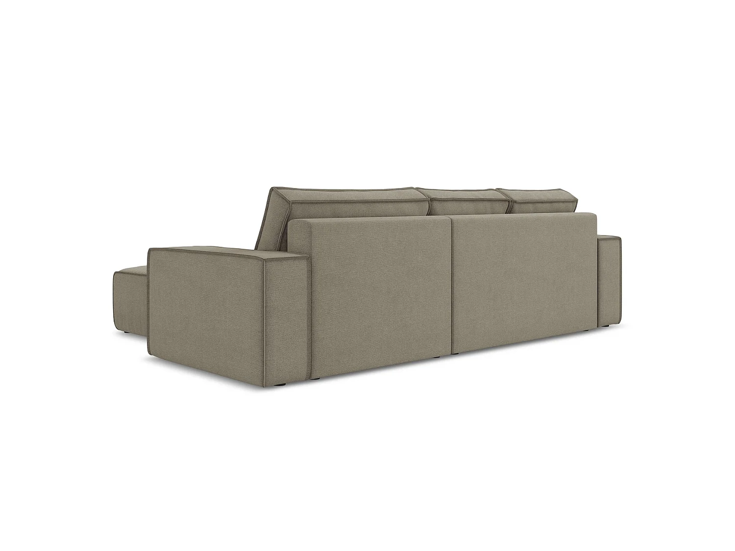 Ecksofa mit Schlaffunktion - Ecke Rechts - Strukturstoff - Dunkelbeige - LIVORNO