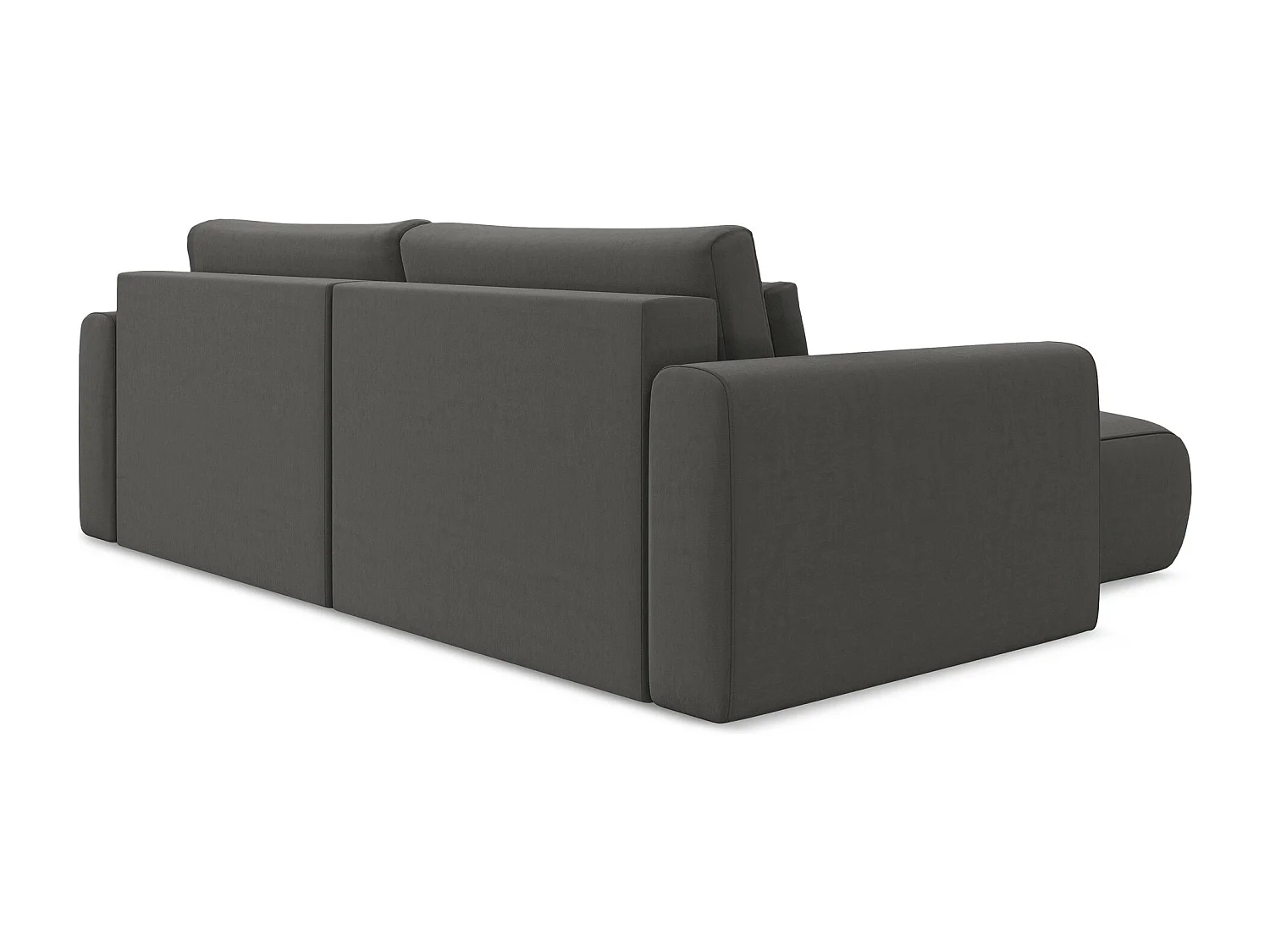 2-Sitzer Ecksofa mit Schlaffunktion - Ecke Links - Samt - Stahl - KAPUA