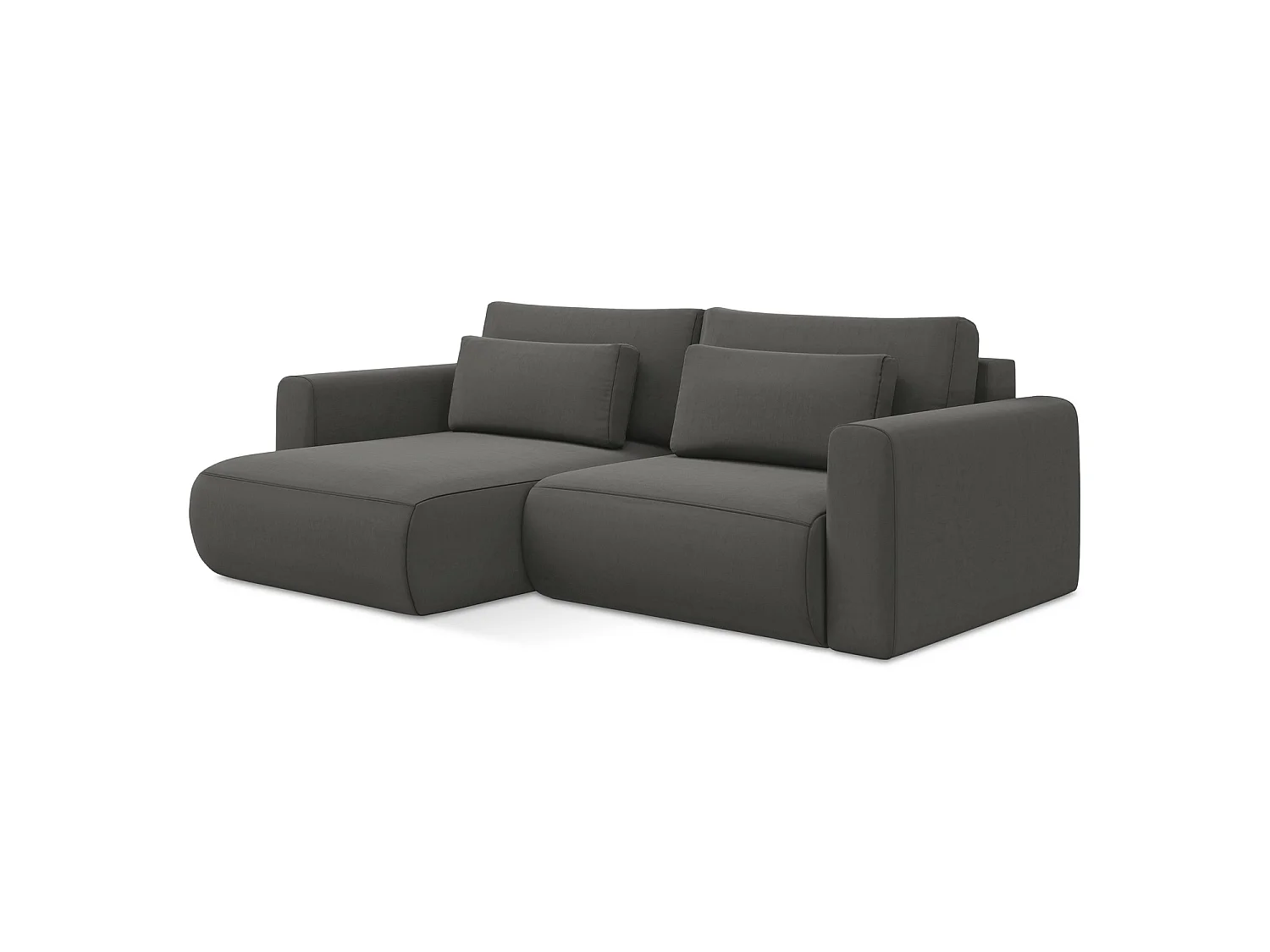 2-Sitzer Ecksofa mit Schlaffunktion - Ecke Links - Samt - Stahl - PERUGIA