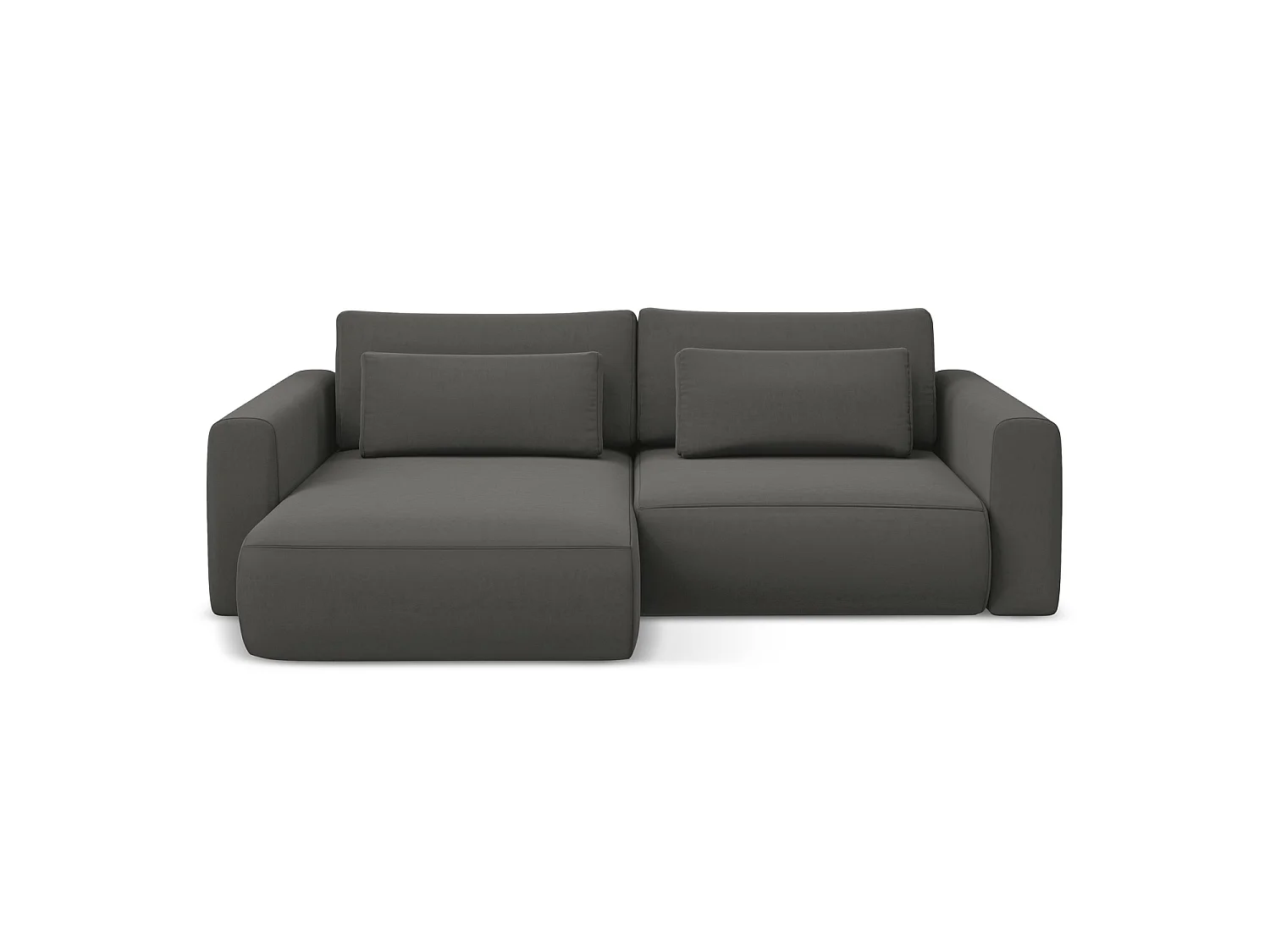 2-Sitzer Ecksofa mit Schlaffunktion - Ecke Links - Samt - Stahl - PERUGIA