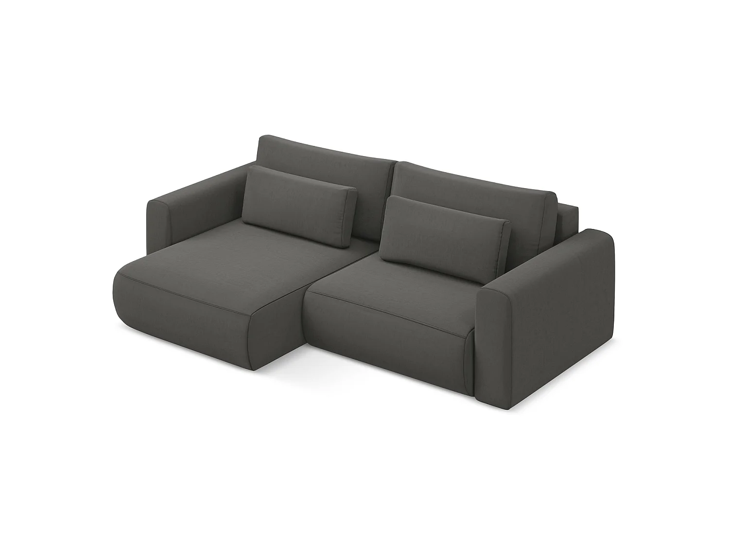 2-Sitzer Ecksofa mit Schlaffunktion - Ecke Links - Samt - Stahl - PERUGIA