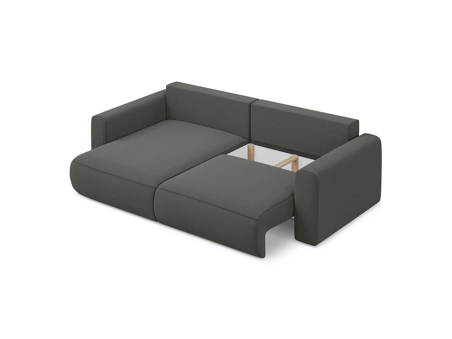 2-Sitzer Ecksofa mit Schlaffunktion - Ecke Links - Samt - Stahl - PERUGIA