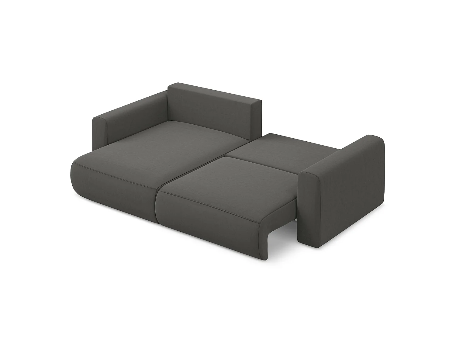 2-Sitzer Ecksofa mit Schlaffunktion - Ecke Links - Samt - Stahl - PERUGIA