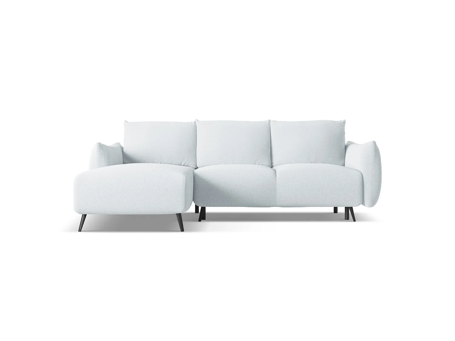 Canapé d’angle 3 places gauche convertible en tissu chenille - bleu clair - GENOVA