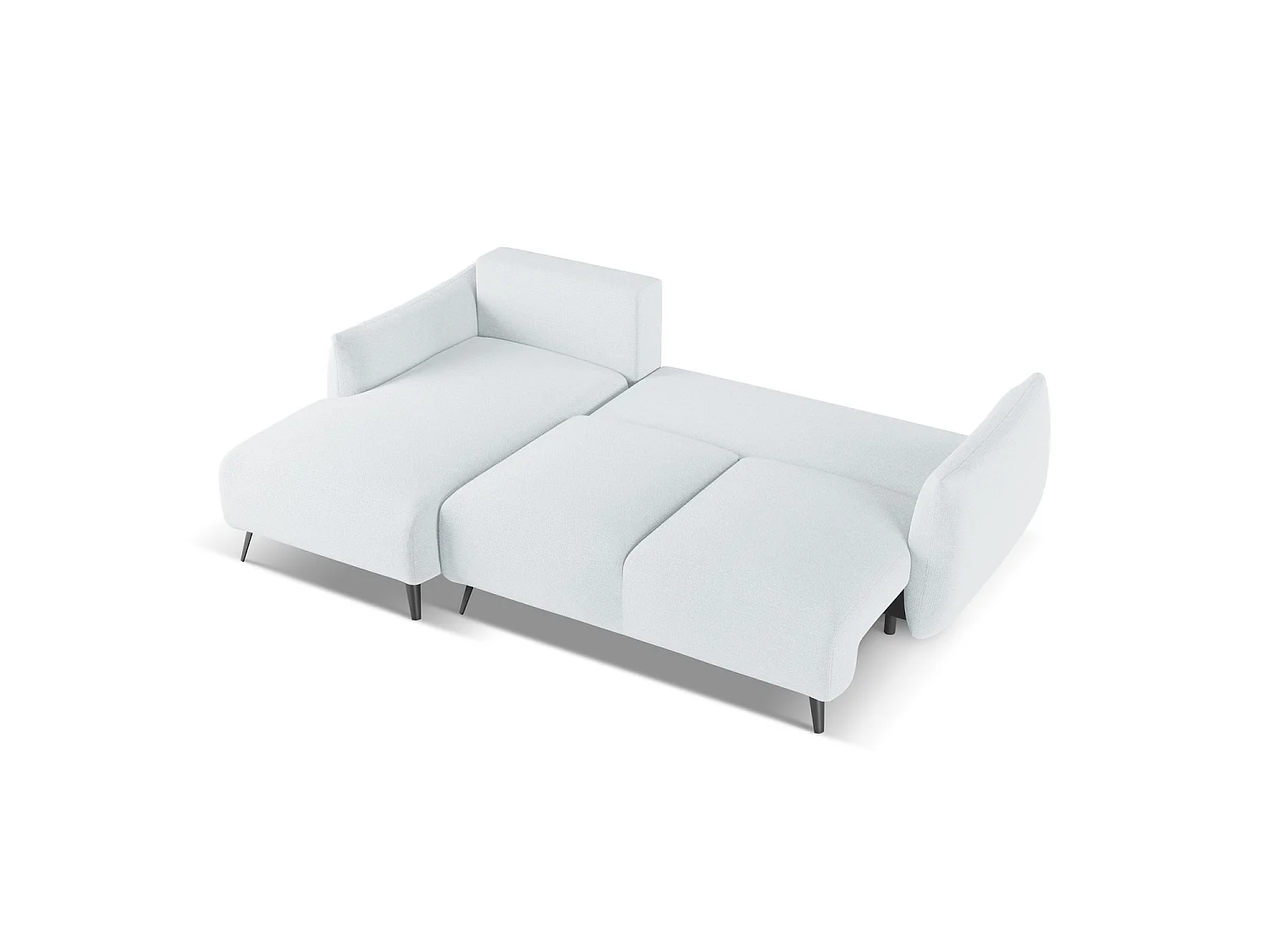 Canapé d’angle 3 places gauche convertible en tissu chenille - bleu clair - GENOVA