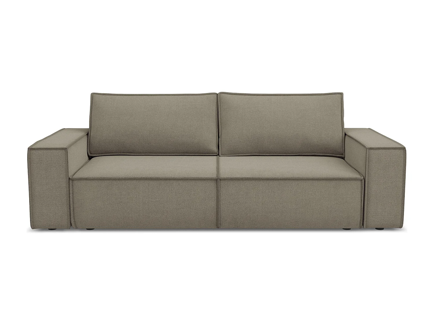 3-Sitzer Sofa mit Schlaffunktion - - Strukturstoff - Dunkelbeige - KIMO