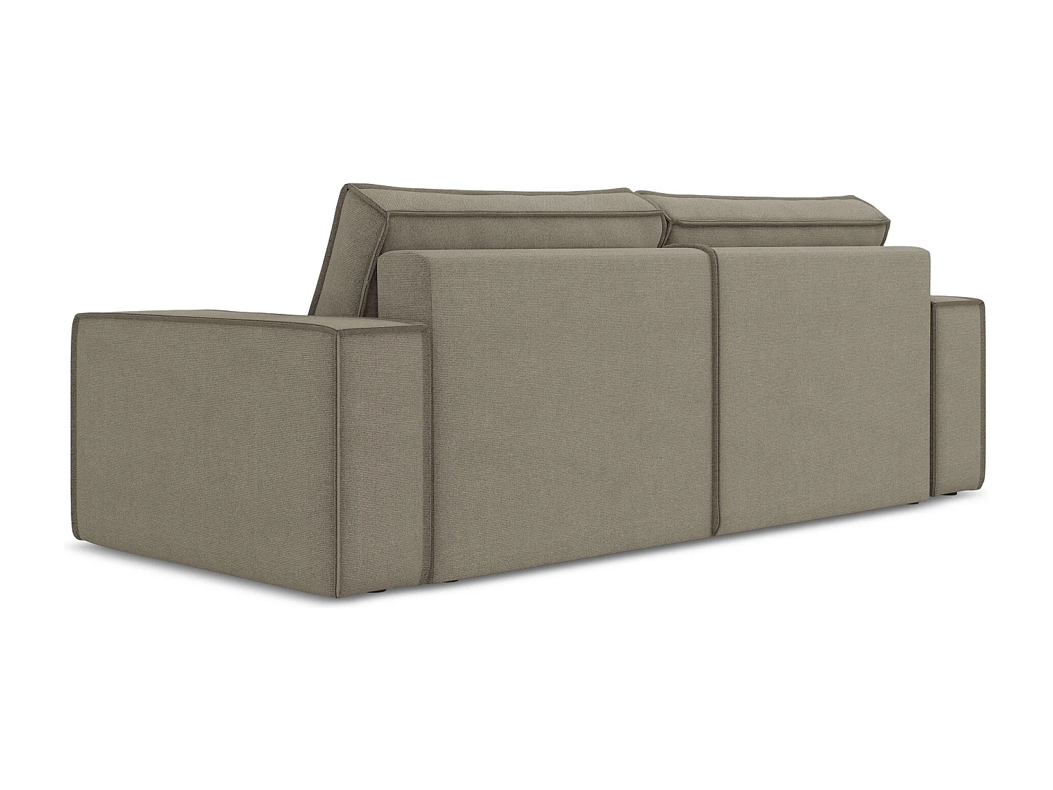 3-Sitzer Sofa mit Schlaffunktion - - Strukturstoff - Dunkelbeige - KIMO