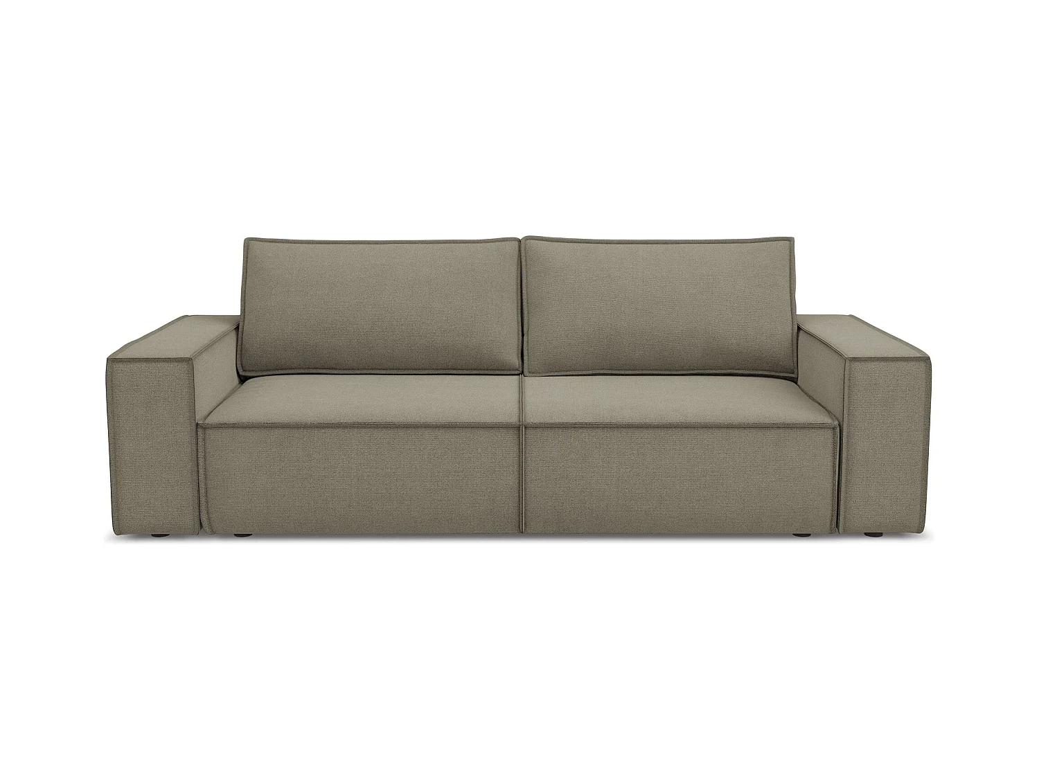 Canapé 3 places convertible en tissu texturé - beige foncé - KIMO