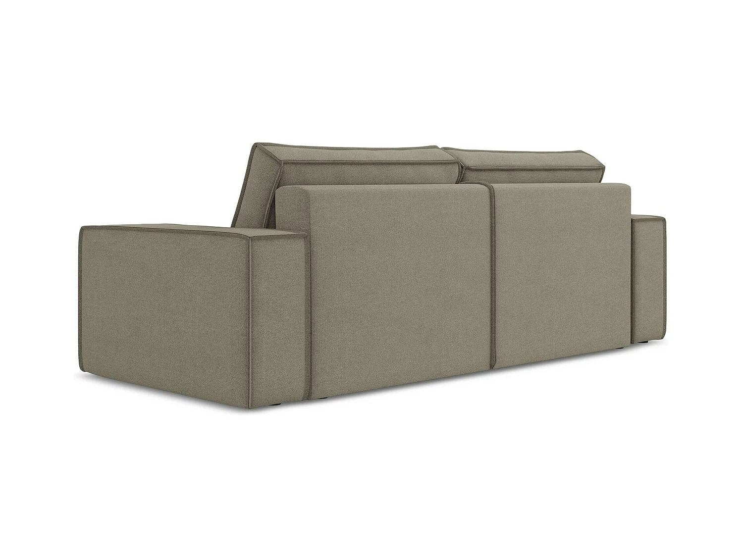 Canapé 3 places convertible en tissu texturé - beige foncé - KIMO