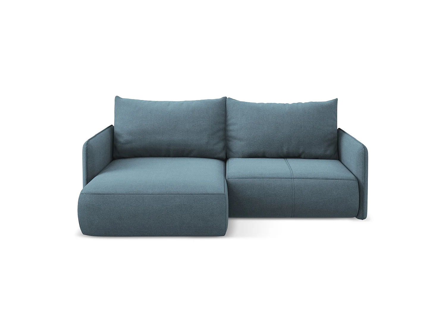 Canapé d’angle 2,5 places gauche convertible en tissu texturé - bleu clair - PALERMO