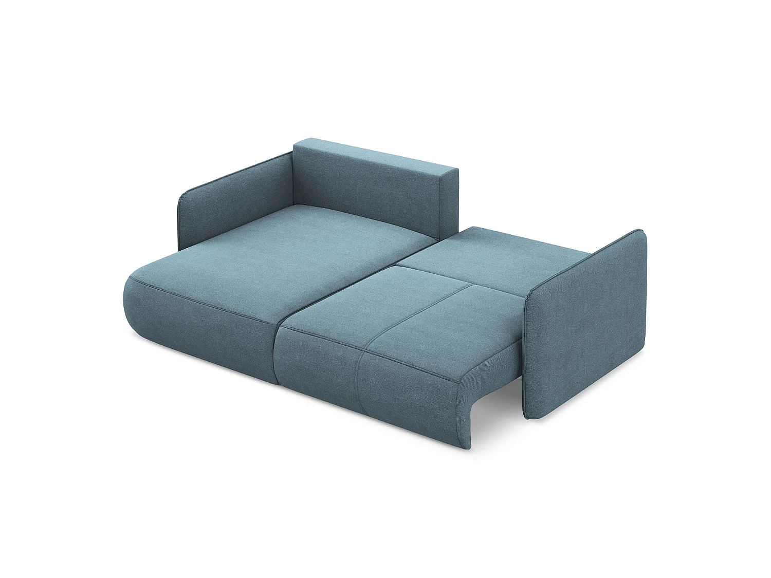 Canapé d’angle 2,5 places gauche convertible en tissu texturé - bleu clair - PALERMO