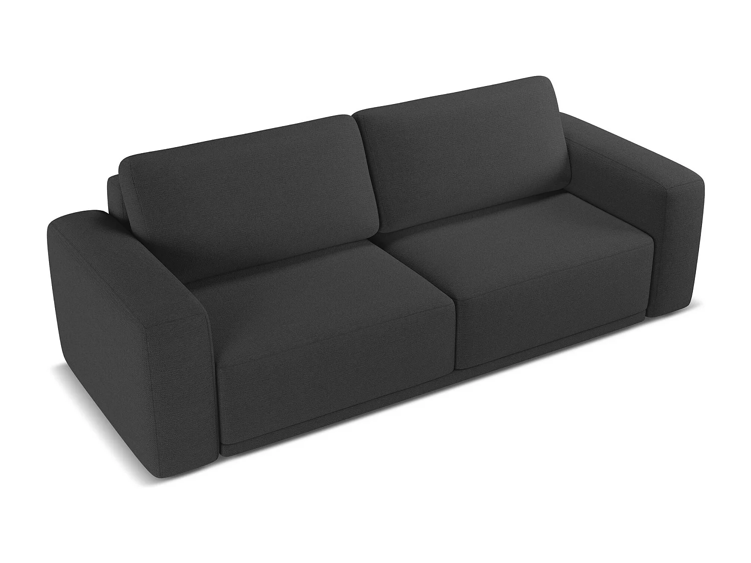 3-Sitzer Sofa mit Schlaffunktion - - Chenille - Anthrazit - KAILA