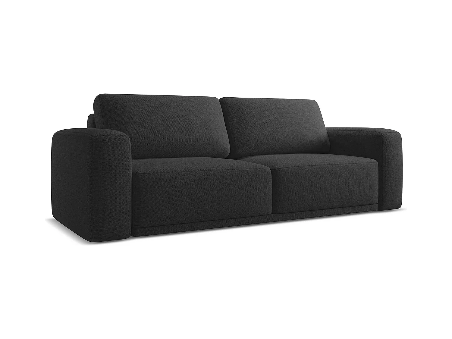 Canapé 3 places convertible en tissu chenille - anthracite - KAILA
