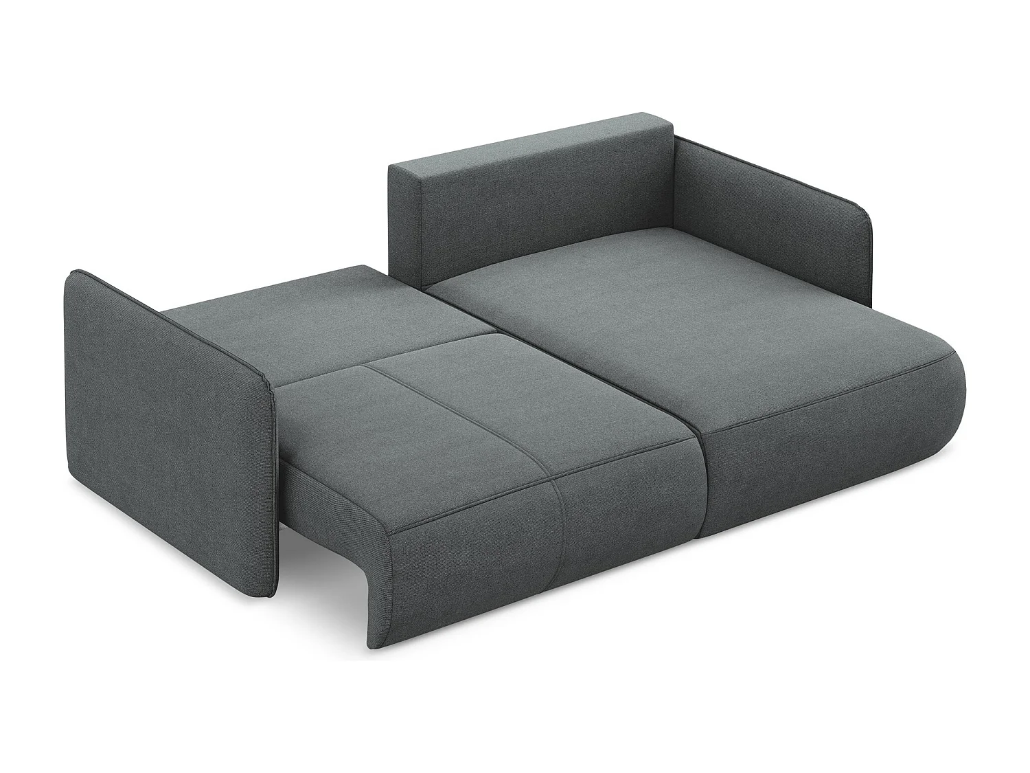 2,5-Sitzer Ecksofa mit Schlaffunktion - Ecke Rechts - Strukturstoff - Grau - NANEA