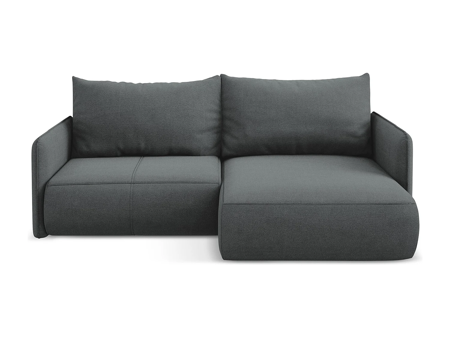 2,5-Sitzer Ecksofa mit Schlaffunktion - Ecke Rechts - Strukturstoff - Grau - NANEA