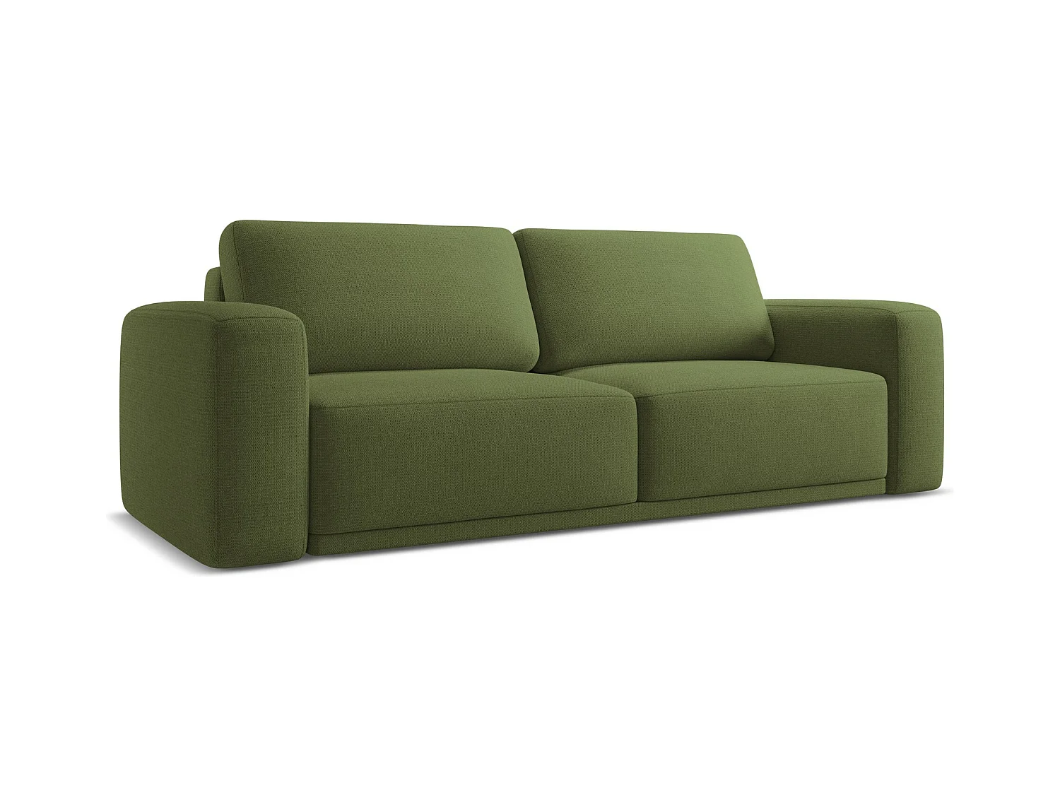 Canapé 3 places convertible en tissu chenille - bouteille verte - KAILA