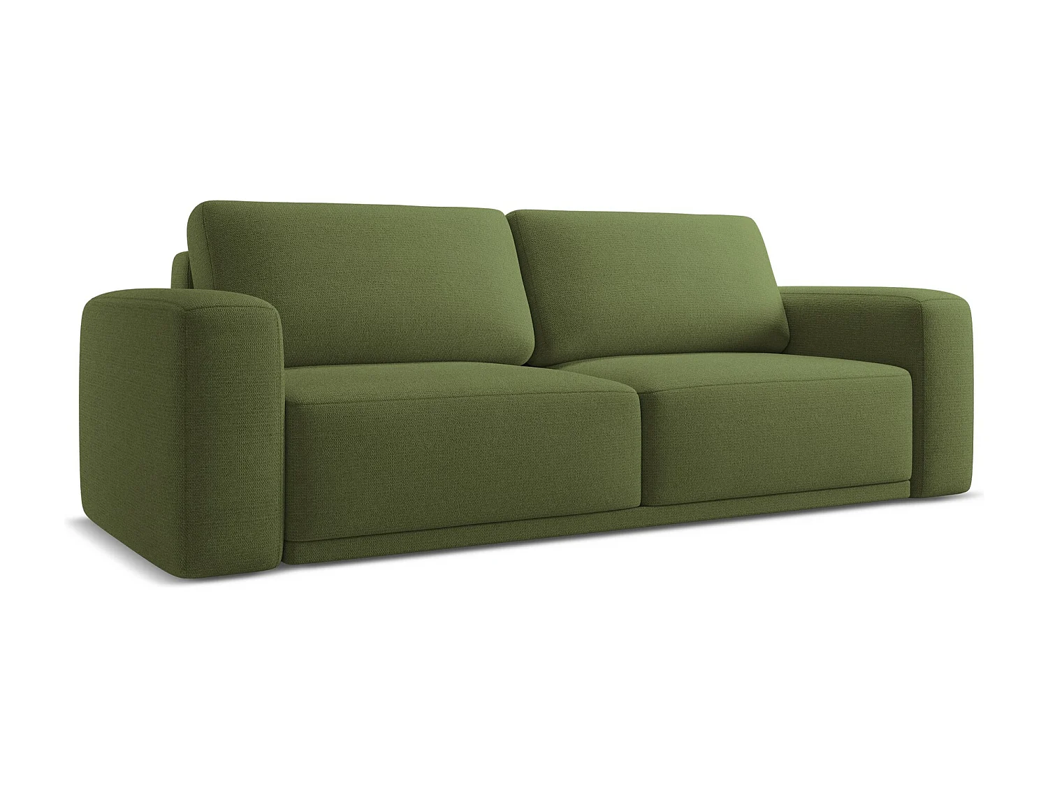 Canapé 3 places convertible en tissu chenille - bouteille verte - KAILA