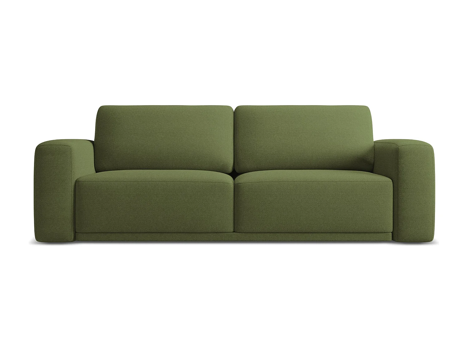 Canapé 3 places convertible en tissu chenille - bouteille verte - KAILA