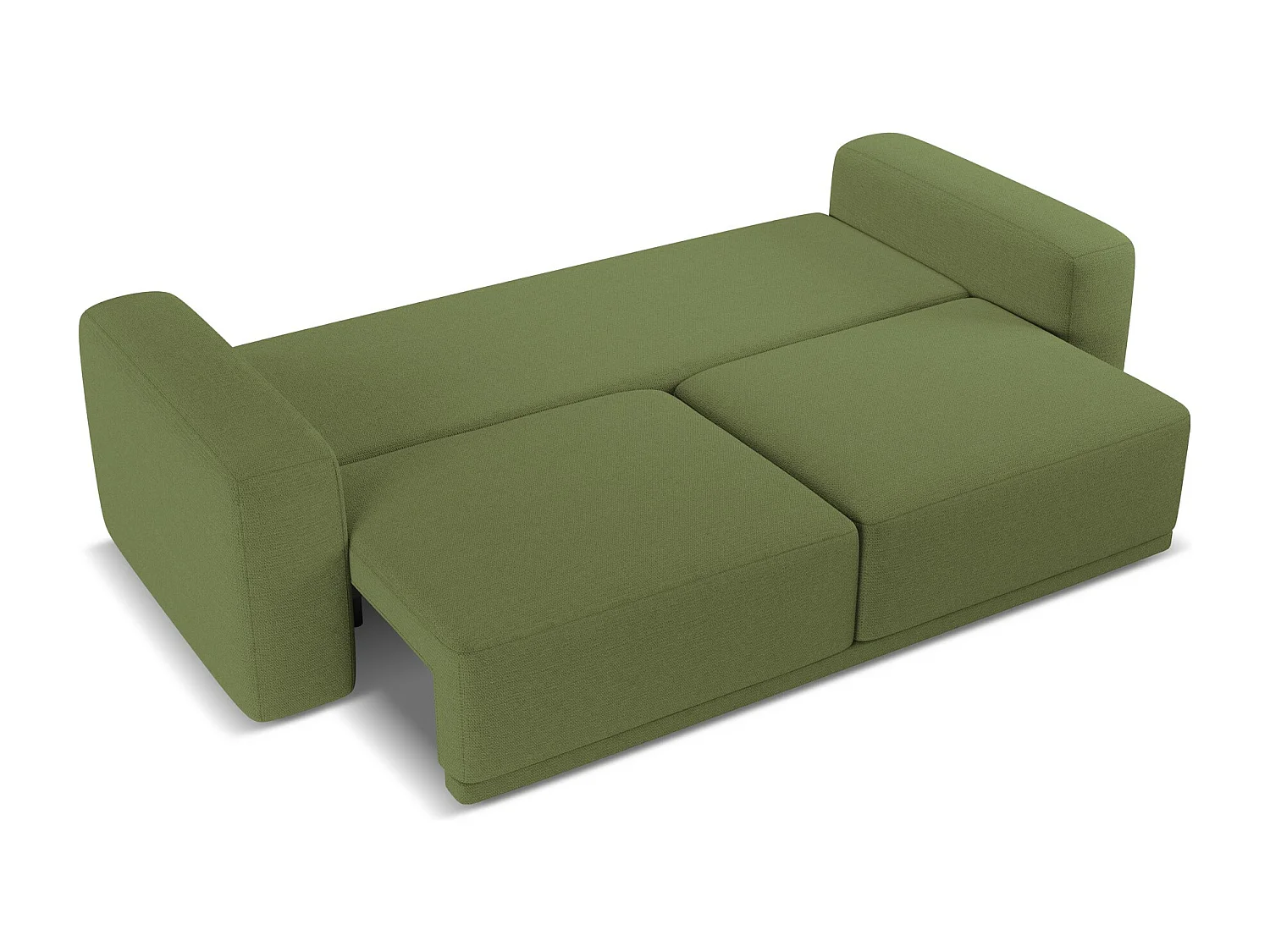 Canapé 3 places convertible en tissu chenille - bouteille verte - KAILA