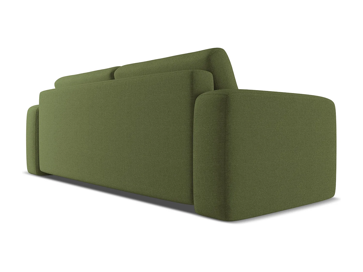 Canapé 3 places convertible en tissu chenille - bouteille verte - KAILA