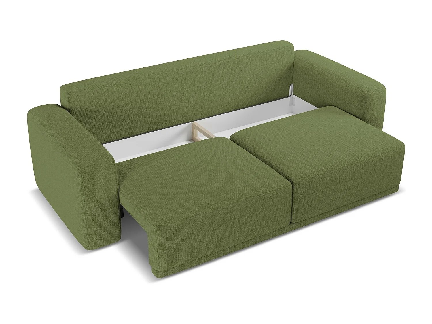 Canapé 3 places convertible en tissu chenille - bouteille verte - KAILA