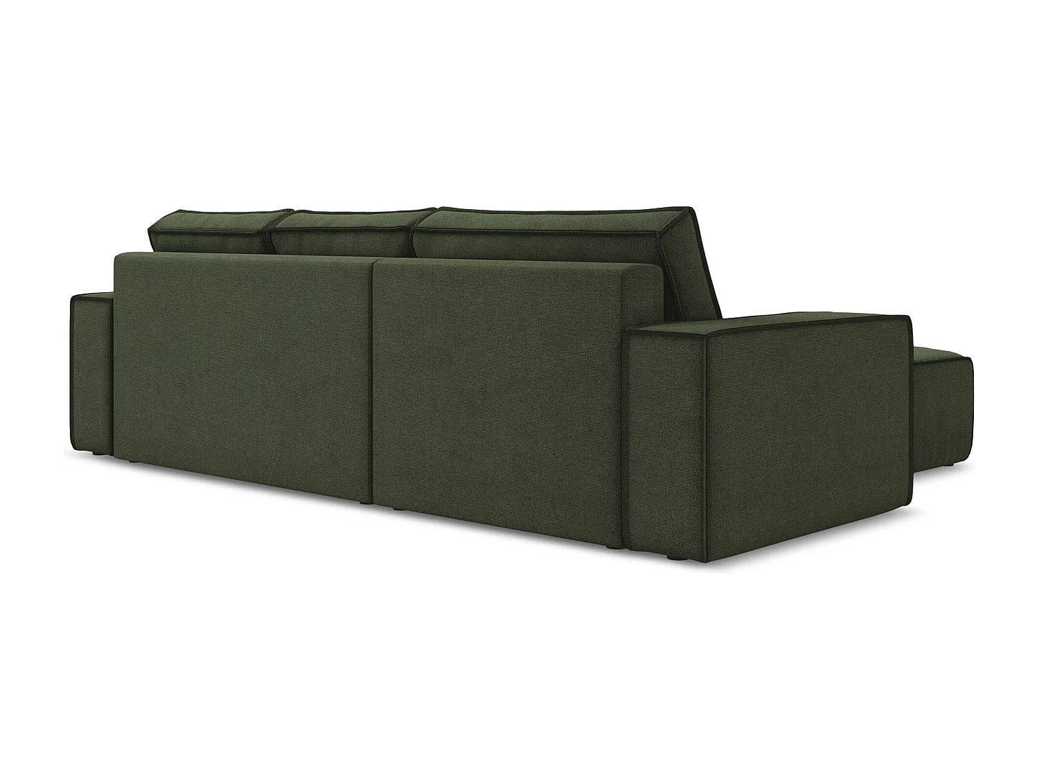 3-Sitzer Ecksofa mit Schlaffunktion - Ecke Links - Strukturstoff - Olive - KIMO